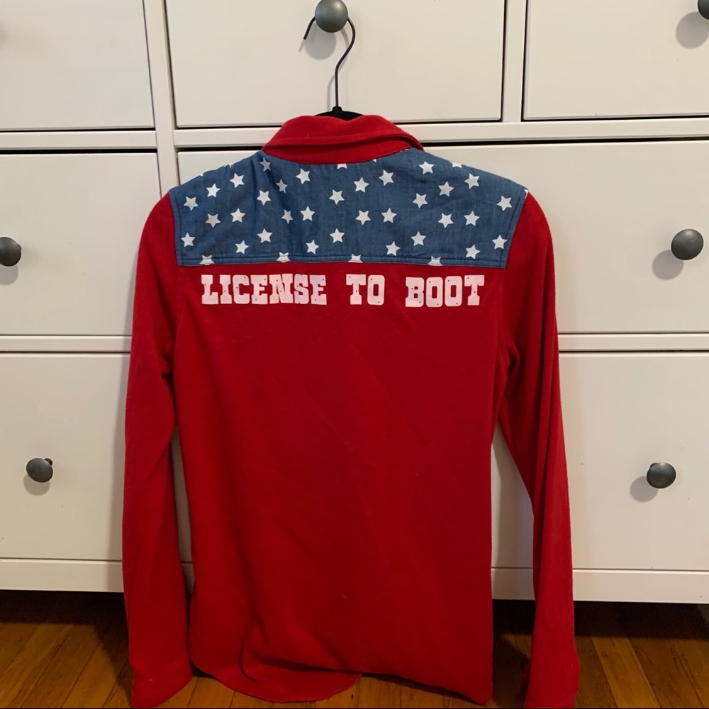 American Flag Red, White Blue Button Down Flannel - Picture 2 of 3